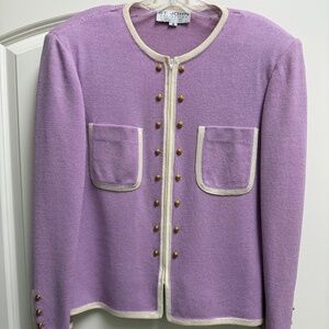 St. John Lavender Sweater Jacket Size 10